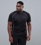 Asos 4505 Plus T-shirt With Breathable Mesh Panels And Quick Dry In Black - Black