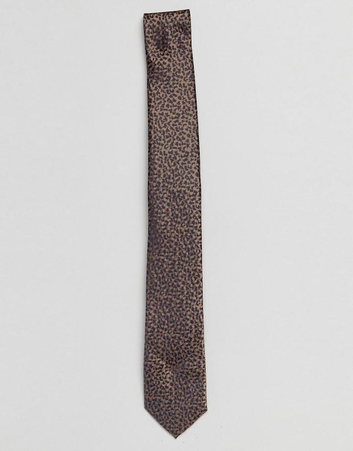 Moss London Tie In Animal Print - Gold