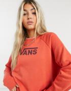 Vans Flying V Boxy Crew Sweatshirt In Red