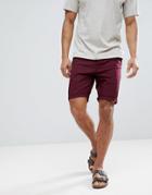 Asos Design Skinny Chino Shorts In Burgundy - Red