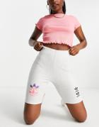 Adidas Originals Trefoil Legging Shorts In Gray-grey