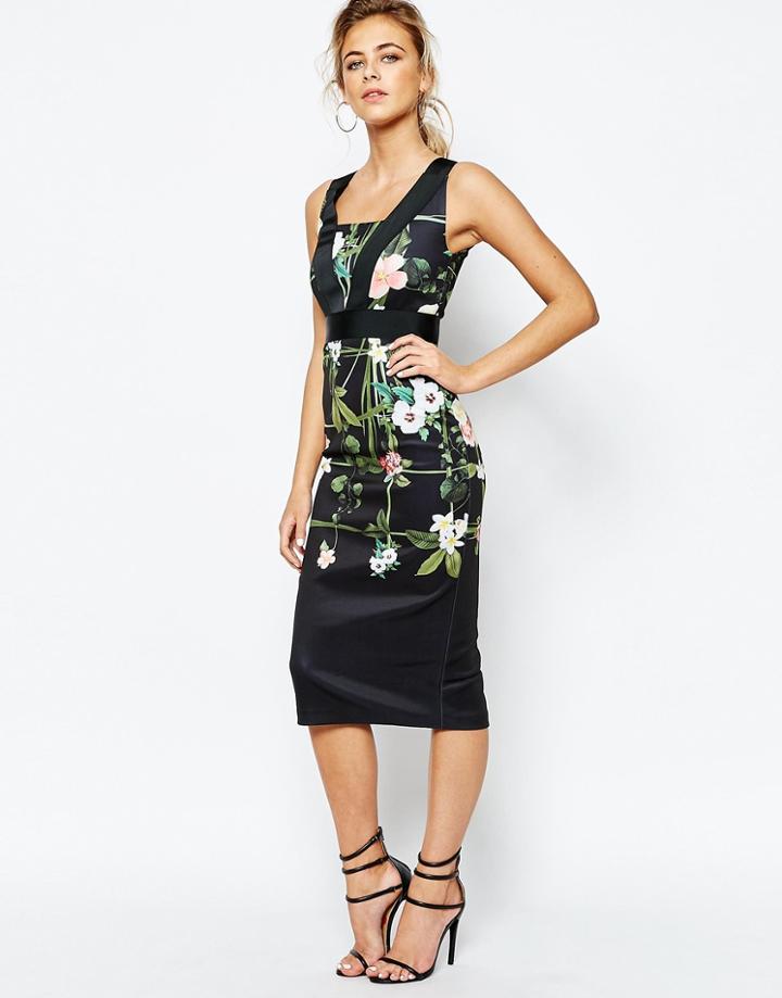 Ted Baker Secret Trellis Elastic Dress - Black
