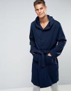 New Look Fleece Robe In Navy - Navy