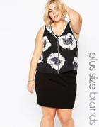 Carmakoma Plus Size Haslam Dress With Floral Print Overlay - Flower Boom