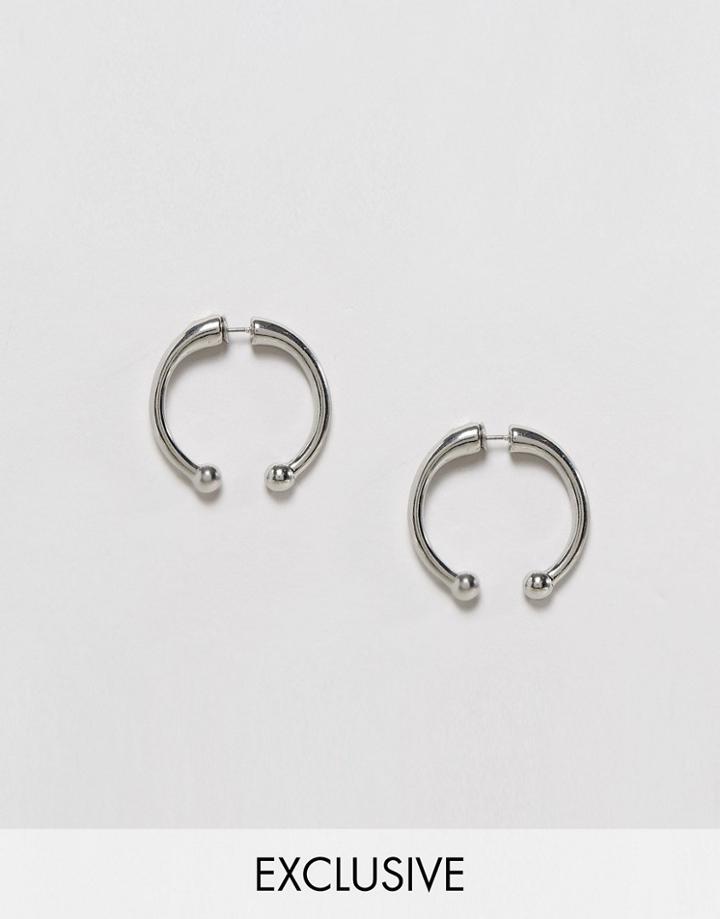 Monki Open Hoop Earrings - Silver