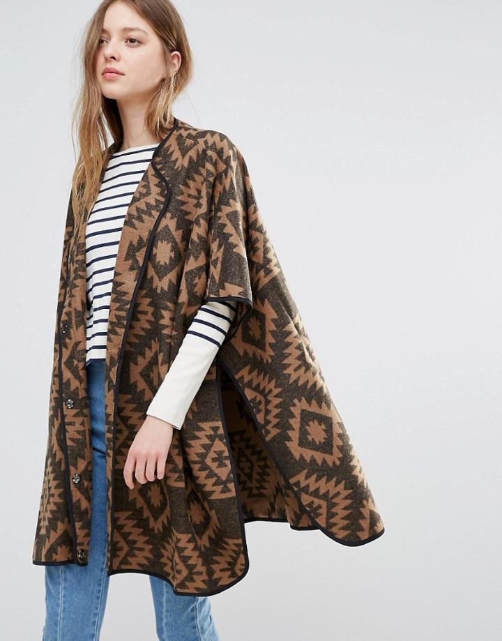Vero Moda Geo-tribal Cape - Brown