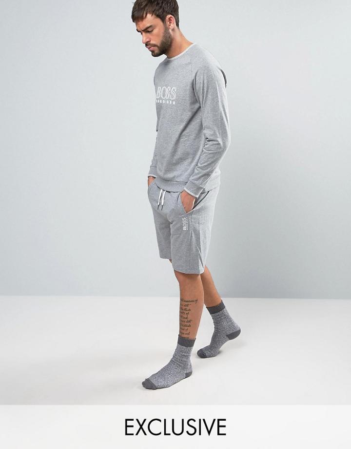 Boss By Hugo Boss Side Logo Lounge Shorts - Gray