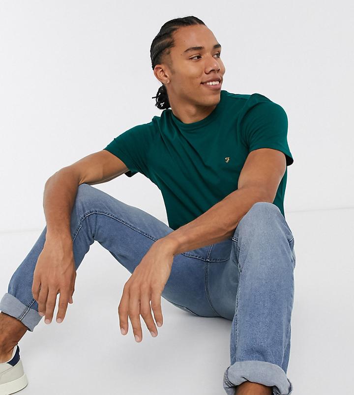 Farah Danny Slim Fit Logo T-shirt In Green