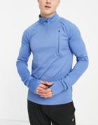 Asos 4505 Icon Muscle Fit Training Sweatshirt With 1/4 Zip-blues