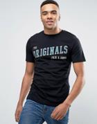 Jack & Jones Originals Logo Print T-shirt - Black