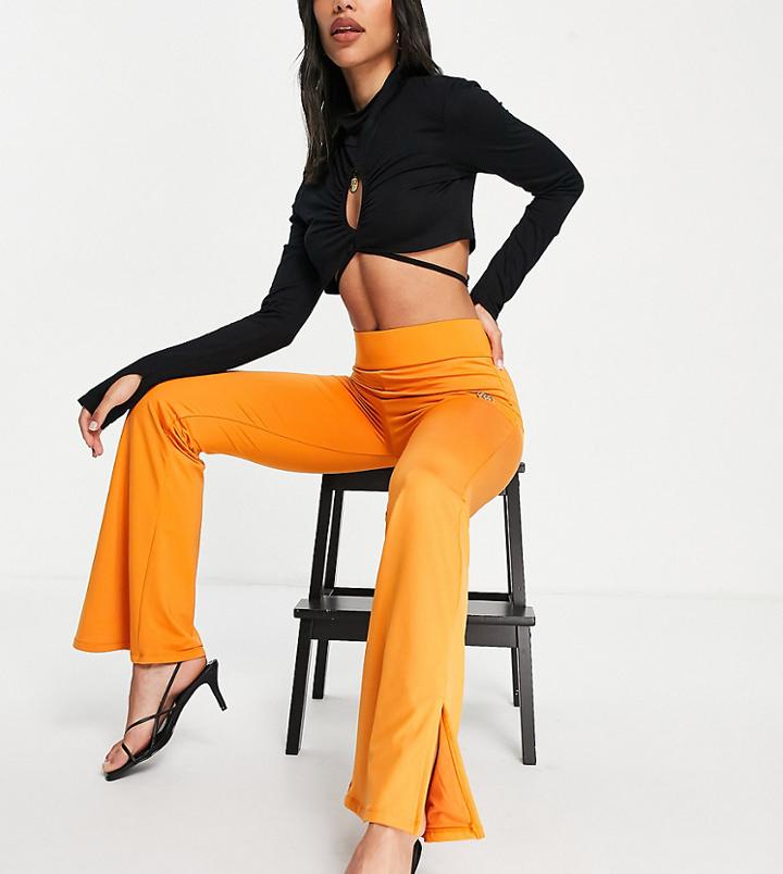 The O Dolls Collection Exclusive Slit Leg Flared Coordinating Pants In Orange