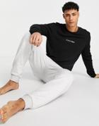 Calvin Klein Logo Loungewear Long Sleeve T-shirt In Black
