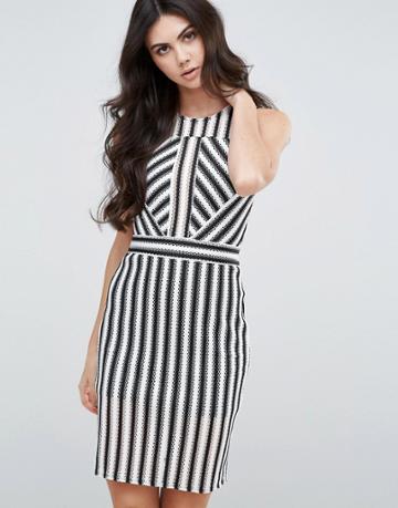 Love & Other Things Striped Bodycon Dress - Multi