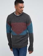 Bellfield Color Block Sweater - Navy
