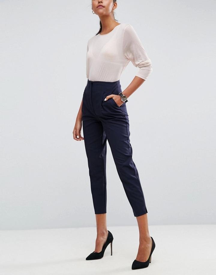 Asos Mix & Match Highwaist Cigarette Pant - Navy