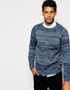 Selected Homme Spacedye Stripe Knitted Sweater - Blue