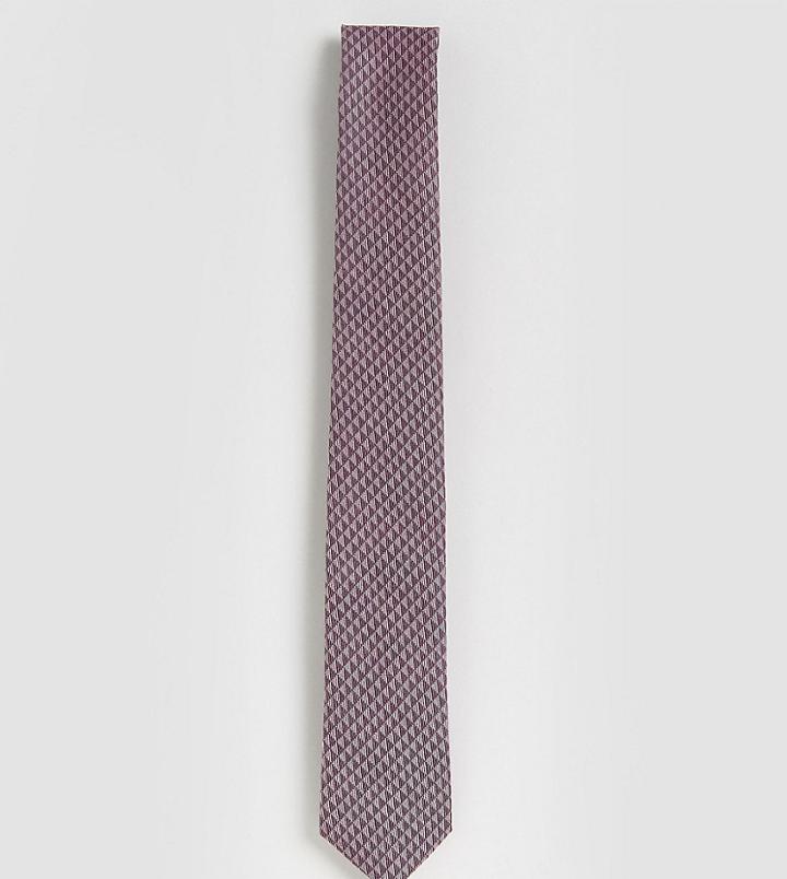 Noose & Monkey Tie With Geometric Jacquard - Red