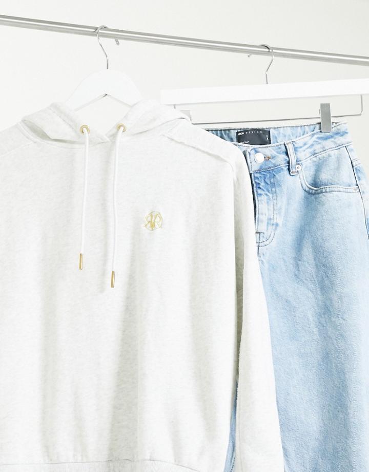 River Island Seam Hoodie Set In Gray Heather-grey