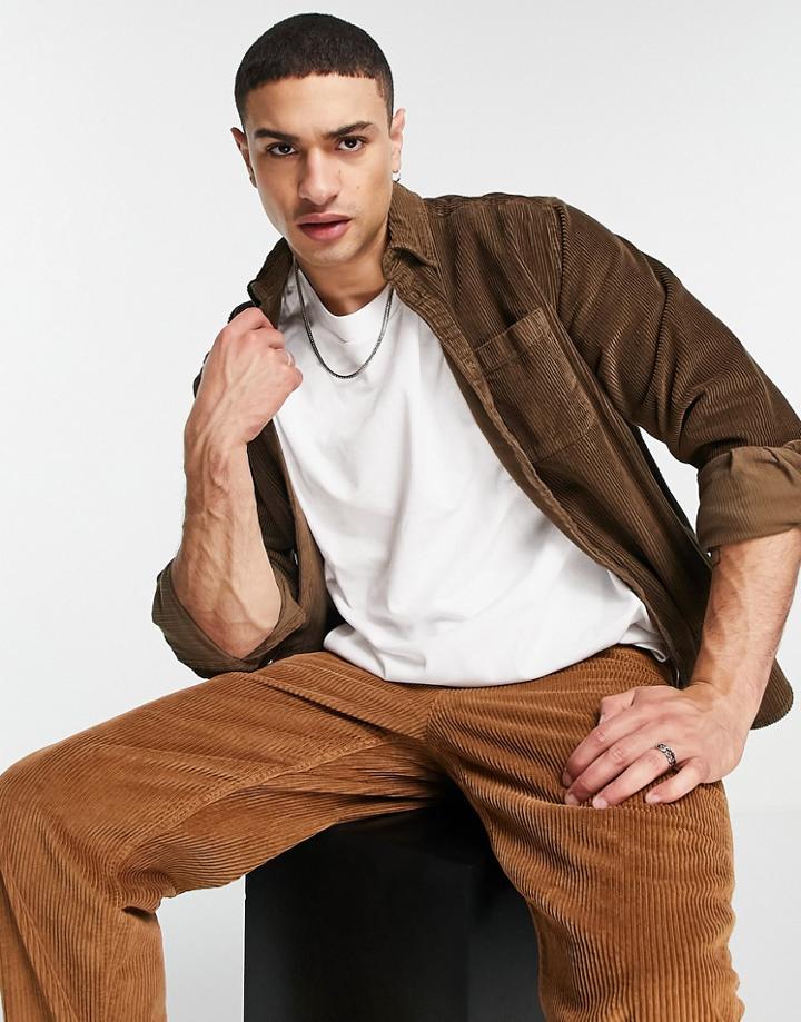 Element Bold Corduroy Shirt In Brown