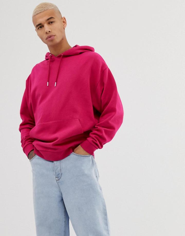 Asos Design Oversized Hoodie In Bright Pink - Pink