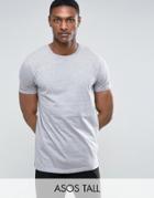Asos Tall Longline T-shirt With Crew Neck - Gray