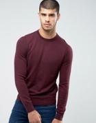 Boss Orange By Hugo Boss Albonon Merino Knitted Sweater In Burgundy - Red