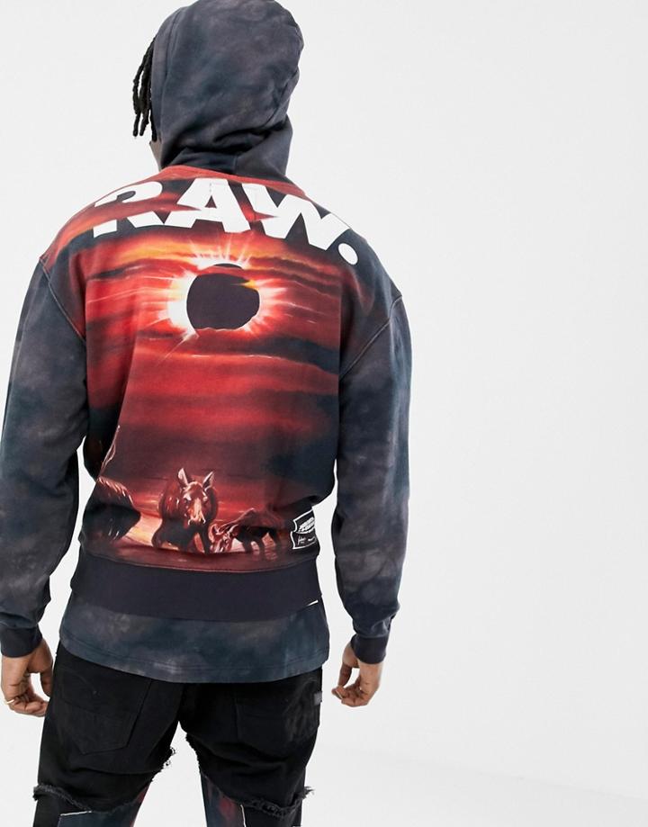 G-star X Jaden Smith Eclipse Back Print Hoodie In Black - Black
