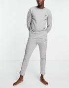 Jack & Jones T-shirt & Pant Lounge Set In Light Gray