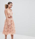 Boohoo Crochet Lace Midi Skirt - Pink