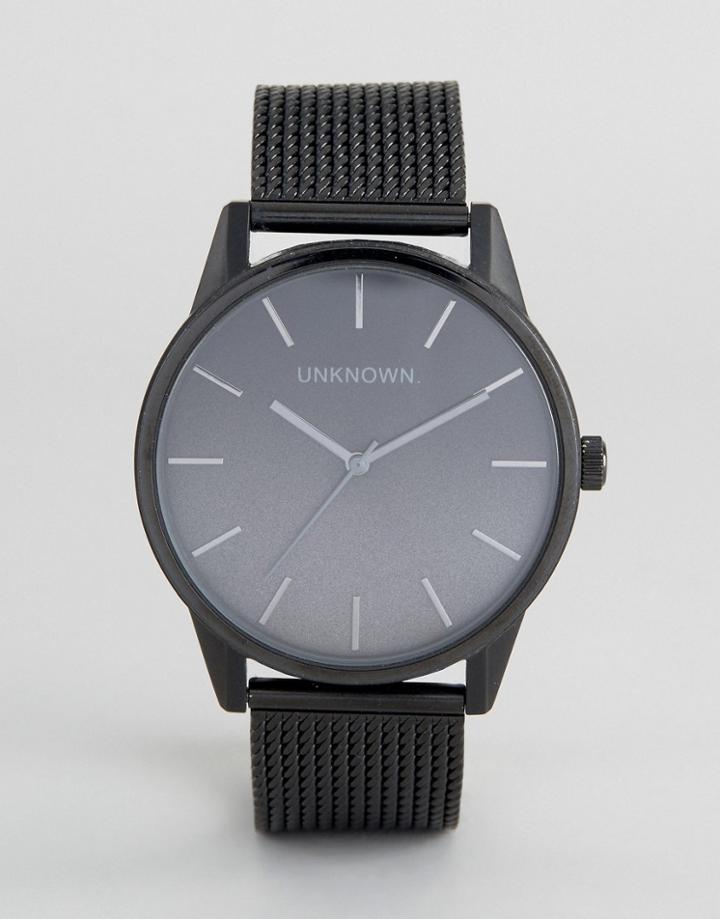 Unknown Urban Ombre Mesh Watch In Black - Black