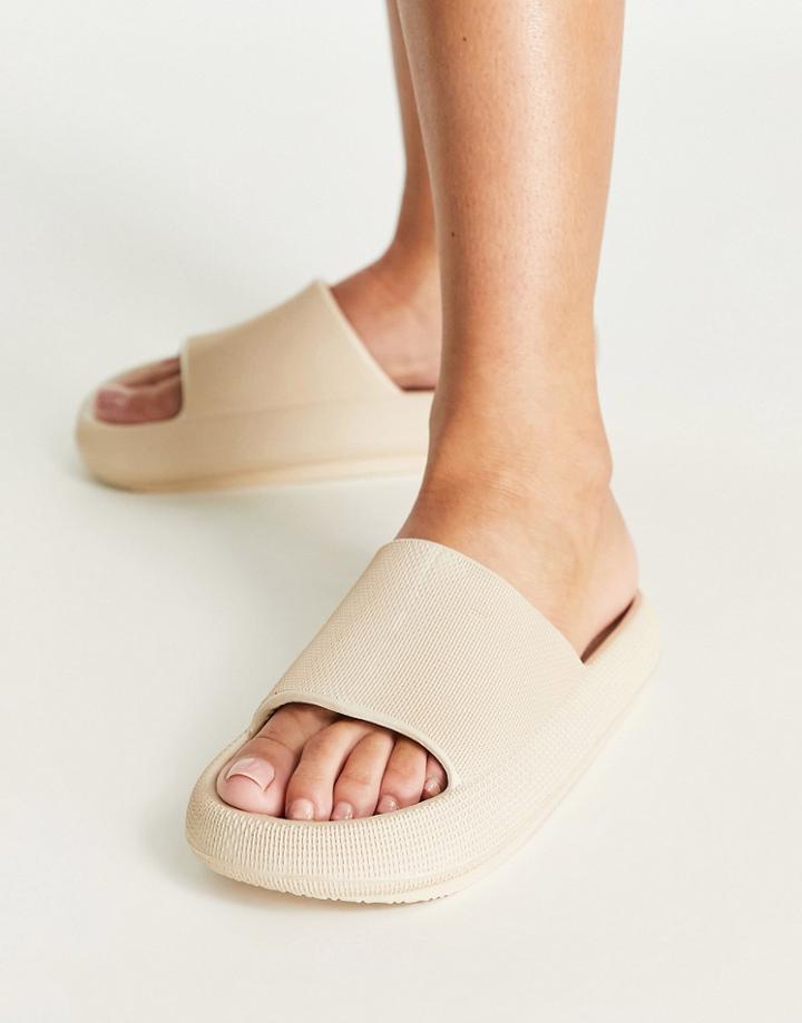 Truffle Collection Chunky Pool Slide In Bone-neutral