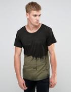 Religion T-shirt With Paint Dripping Print - Green