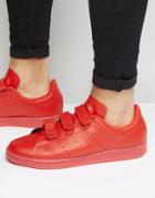 Adidas Originals Stan Smith Velcro Sneakers In Red S80043 - Red