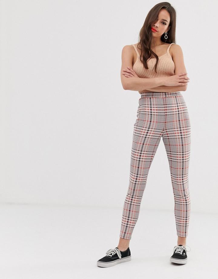 Asos Design Check Jacquard Skinny Pants