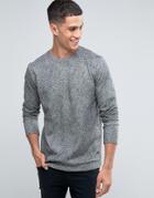 Only & Sons Crew Neck Sweat With Print Texture Detail - Gray