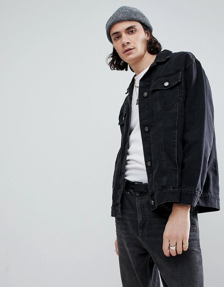 Cheap Monday Upszied Black Denim Jacket - Black