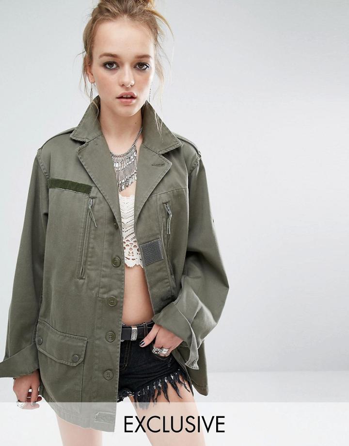 Reclaimed Vintage Military Jacket - Olive