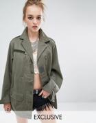 Reclaimed Vintage Military Jacket - Olive