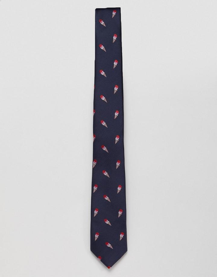 Burton Menswear Tie In Navy - Navy