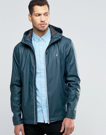 Original Penguin Rubber Rain Jacket - Green