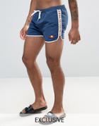 Ellesse Swim Shorts With Taping Exclusive To Asos - Navy