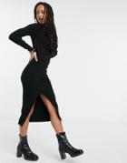 Y.a.s Long Sleeve Rollneck Sweater Dress In Black
