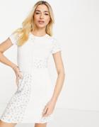 Hollister Patchwork Dress In White