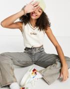 Kickers Cropped Retro Sweat Tank With Toggle Tie & Logo-white