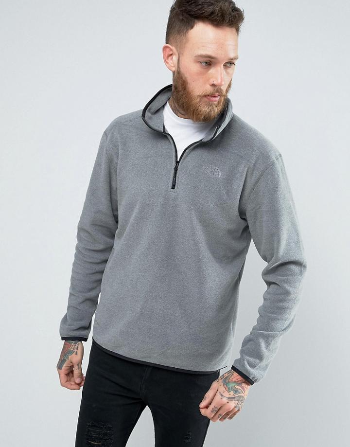 The North Face 100 Glacier Sweatshirt 1/4 Zip In Mid Gray Heather - Gray