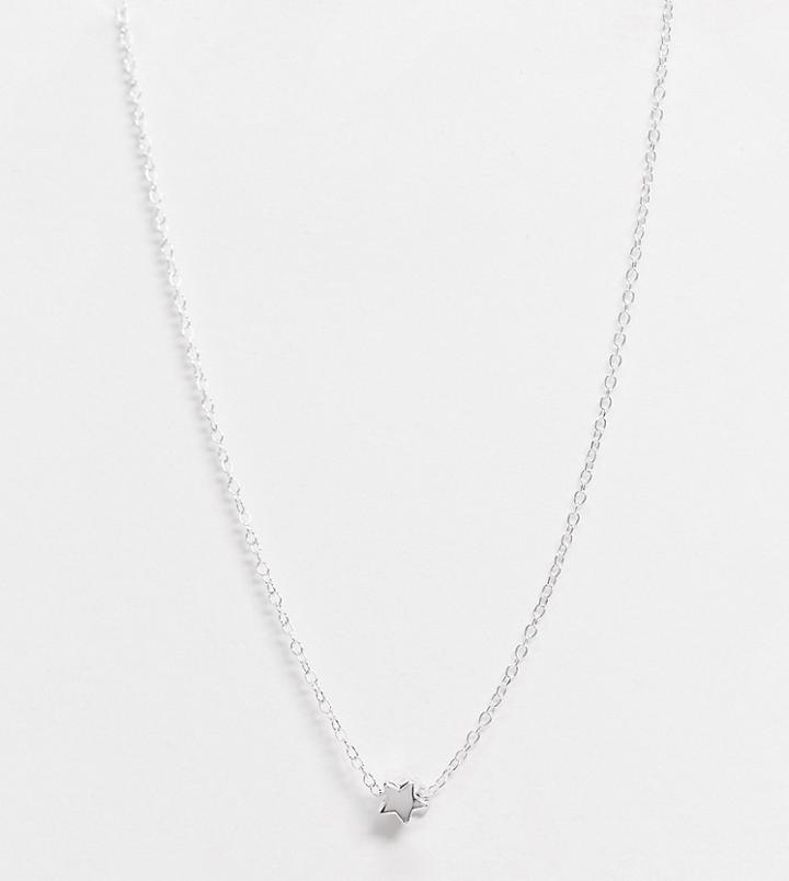 Kingsley Ryan Curve Sterling Silver Necklace With Star Pendant