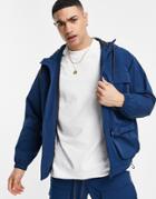 Topman Hooded Technical Nylon Jacket In Blue - Part Of A Set