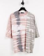 Asos Design Oversized T-shirt In Pink Tie Dye