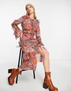 Topshop Retro Boho Maxi Dress-multi