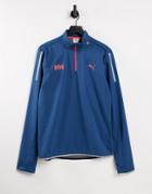 Puma X Helly Hansen Running 1/2 Zip Long Sleeve Top In Navy